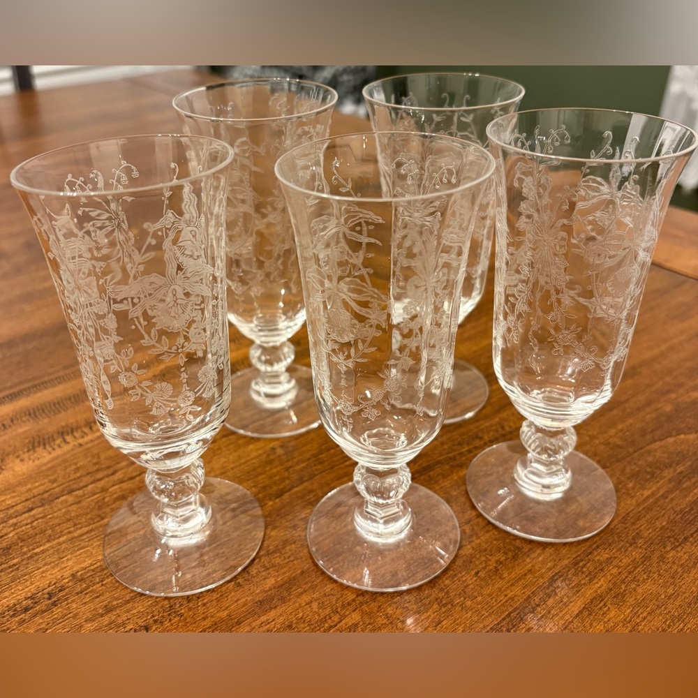 Heisley Glass Orchid Juice Tumblers Set of 5